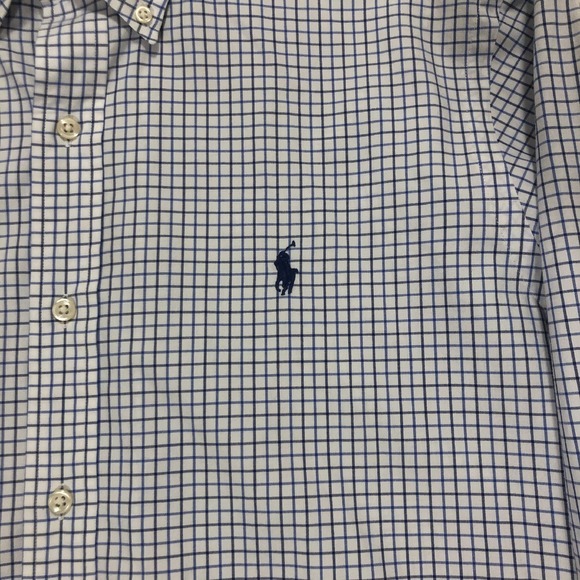Ralph Lauren Checkered Button Down Long Sleeve Dress Shirt, Size L - Picture 3 of 8